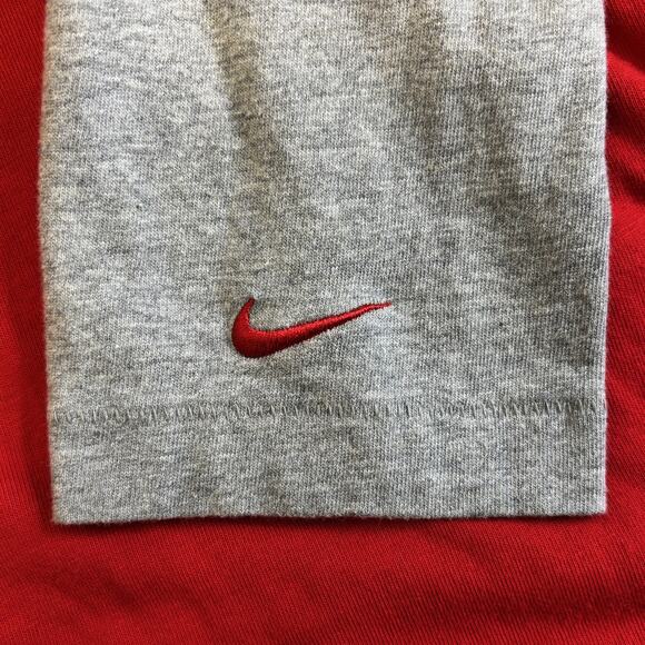 Vtg Nike Ohio State Buckeyes Shirt Mens Lg Single Stitch NCAA College Red Gray - Picture 7 of 8